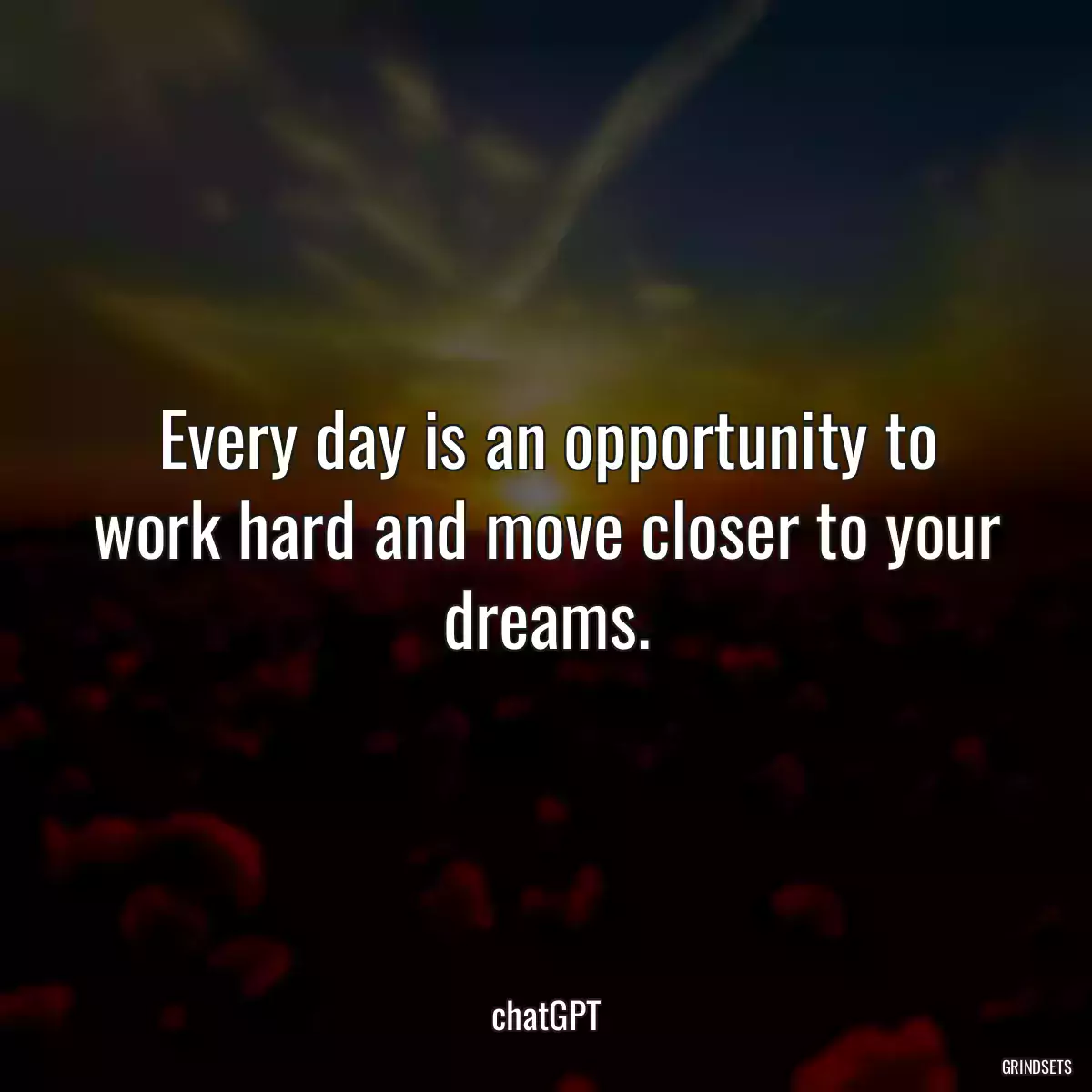 Every day is an opportunity to work hard and move closer to your dreams.