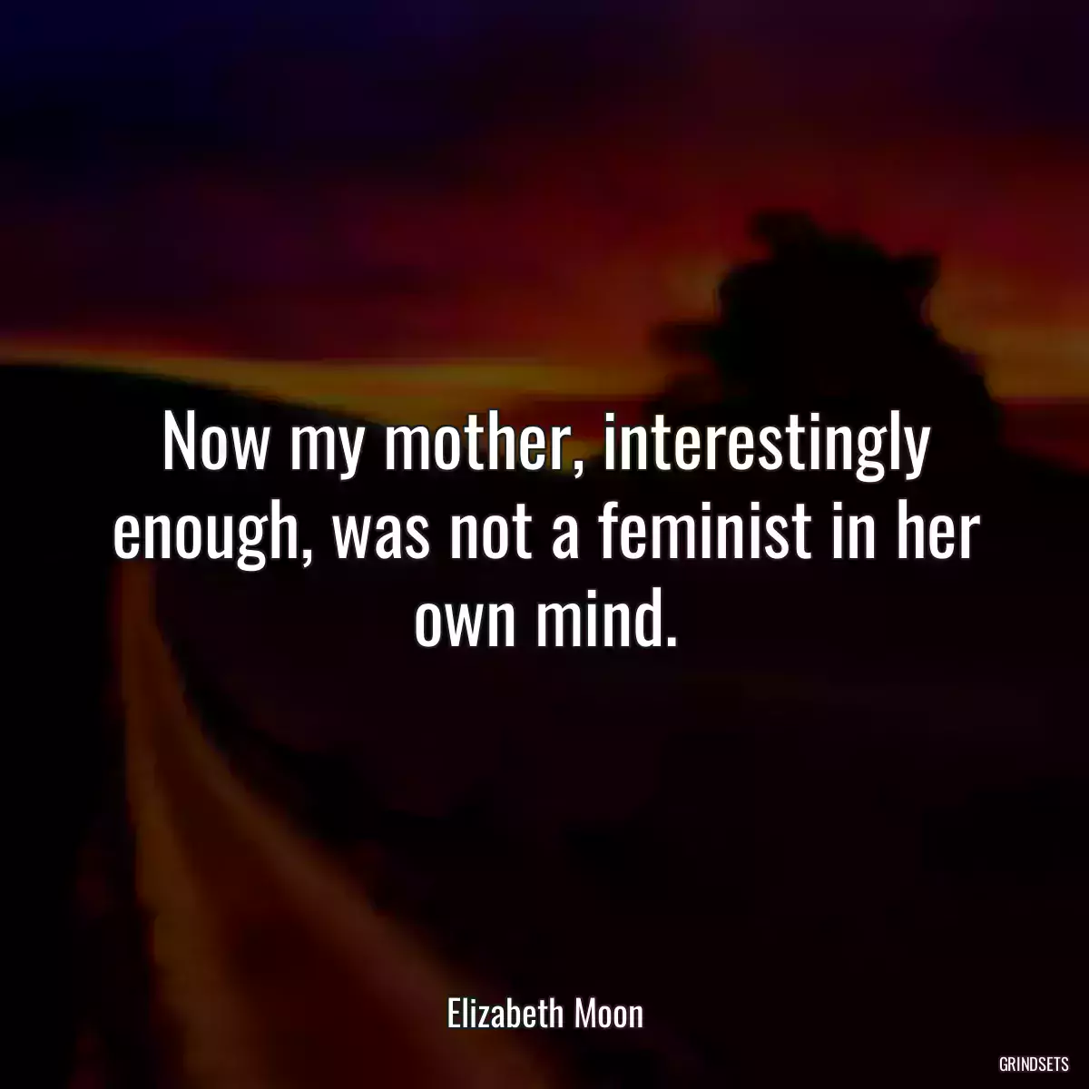 Now my mother, interestingly enough, was not a feminist in her own mind.