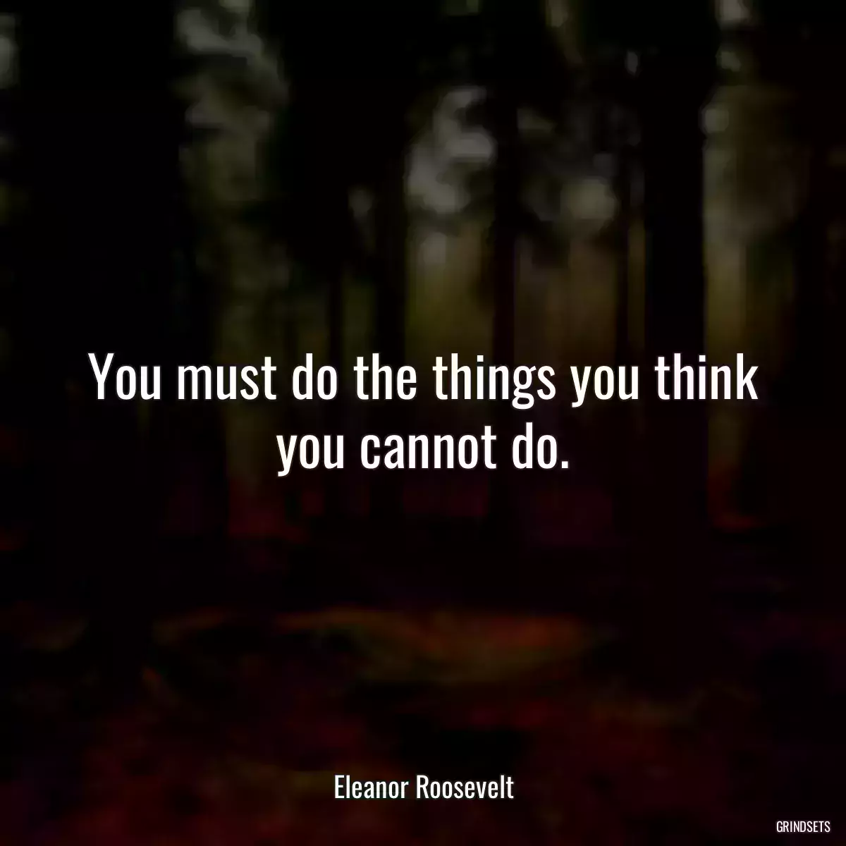 You must do the things you think you cannot do.