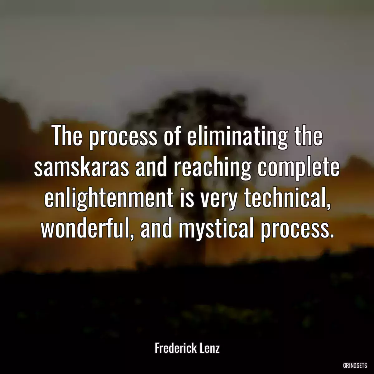 The process of eliminating the samskaras and reaching complete enlightenment is very technical, wonderful, and mystical process.