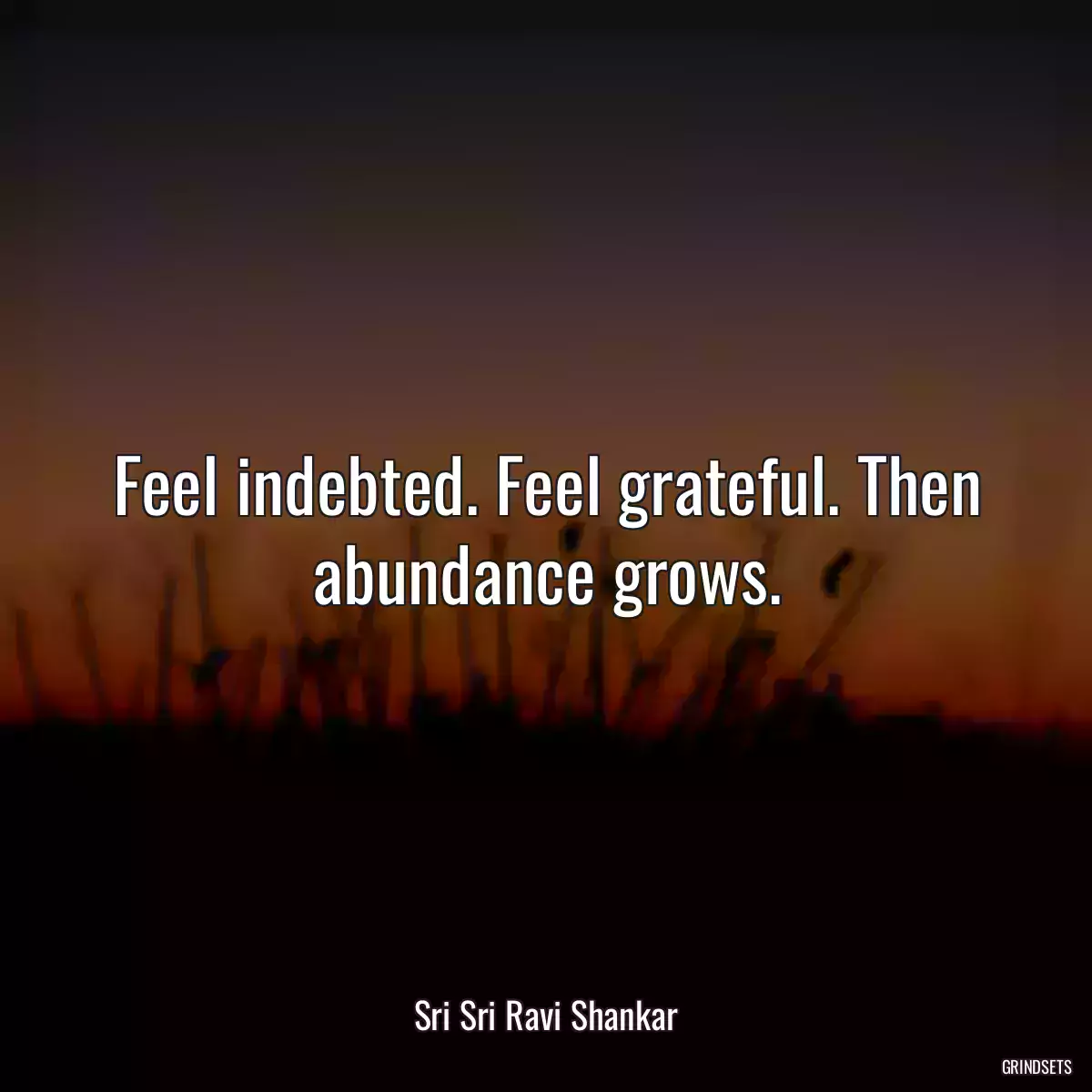 Feel indebted. Feel grateful. Then abundance grows.