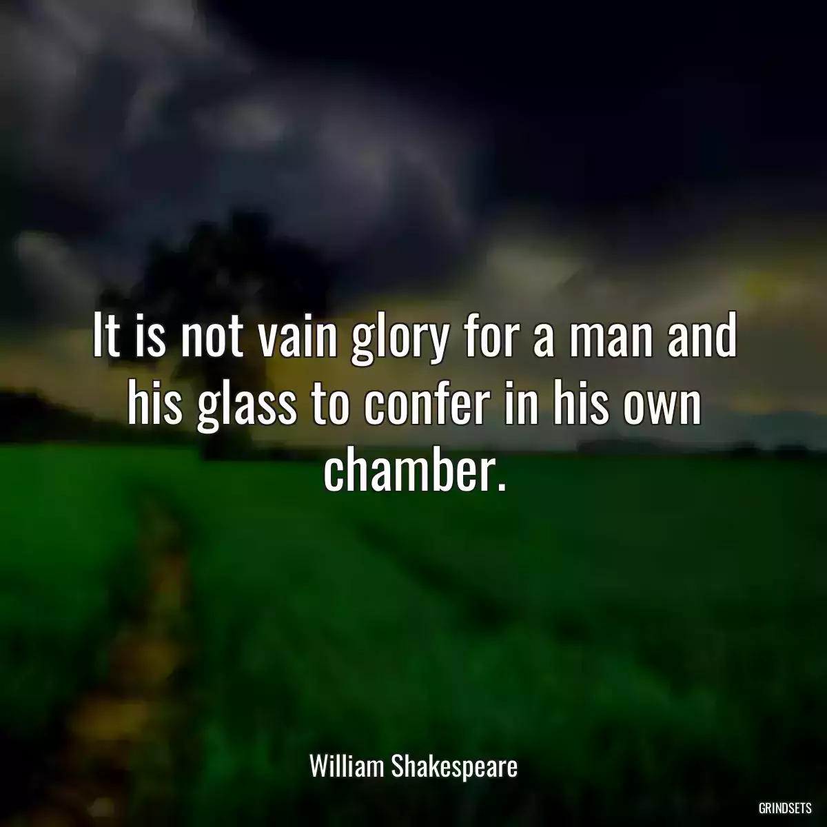 It is not vain glory for a man and his glass to confer in his own chamber.