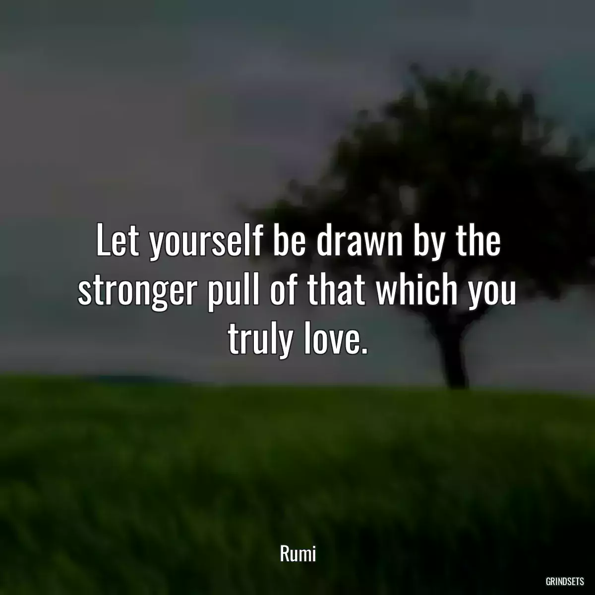 Let yourself be drawn by the stronger pull of that which you truly love.