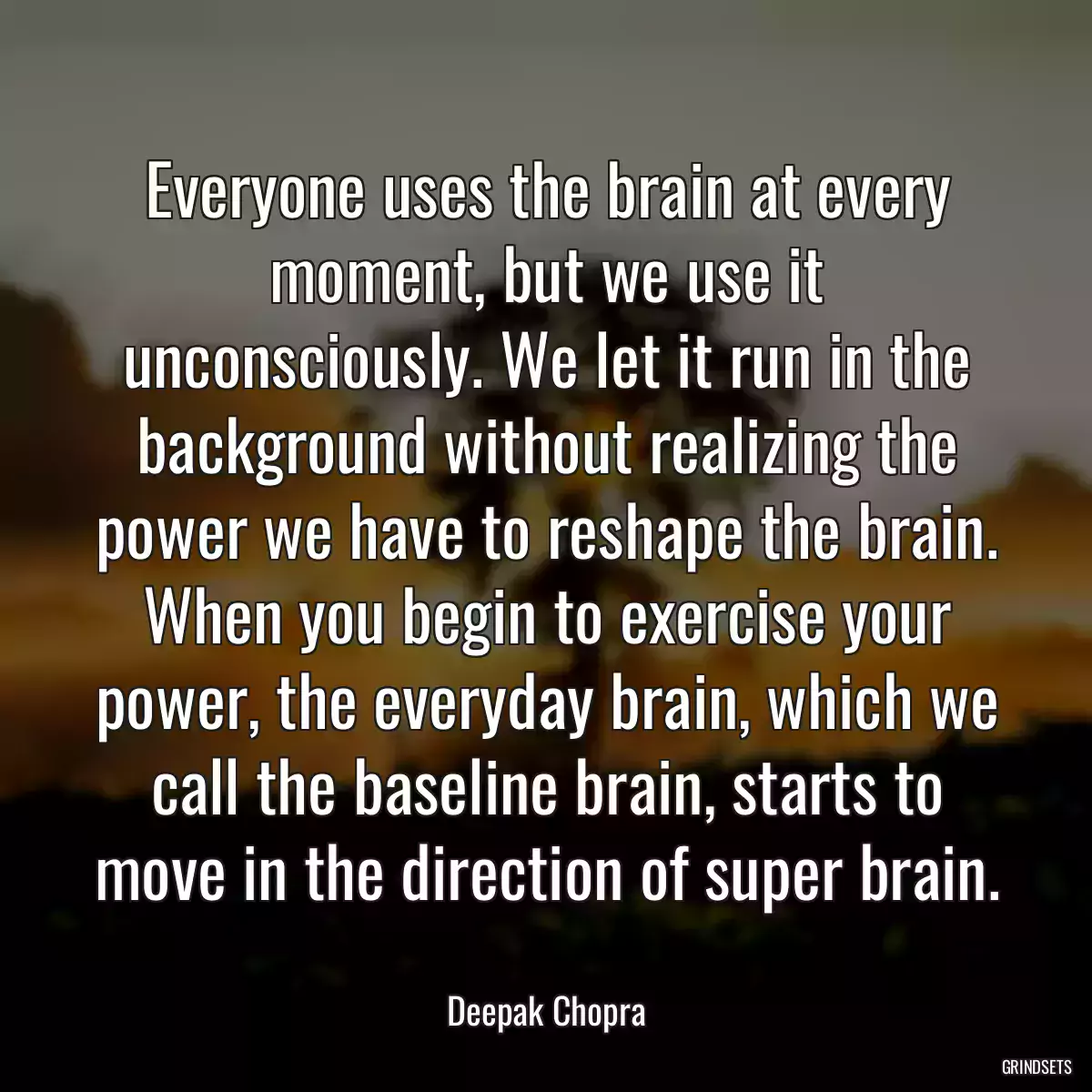 Everyone uses the brain at every moment, but we use it unconsciously. We let it run in the background without realizing the power we have to reshape the brain. When you begin to exercise your power, the everyday brain, which we call the baseline brain, starts to move in the direction of super brain.