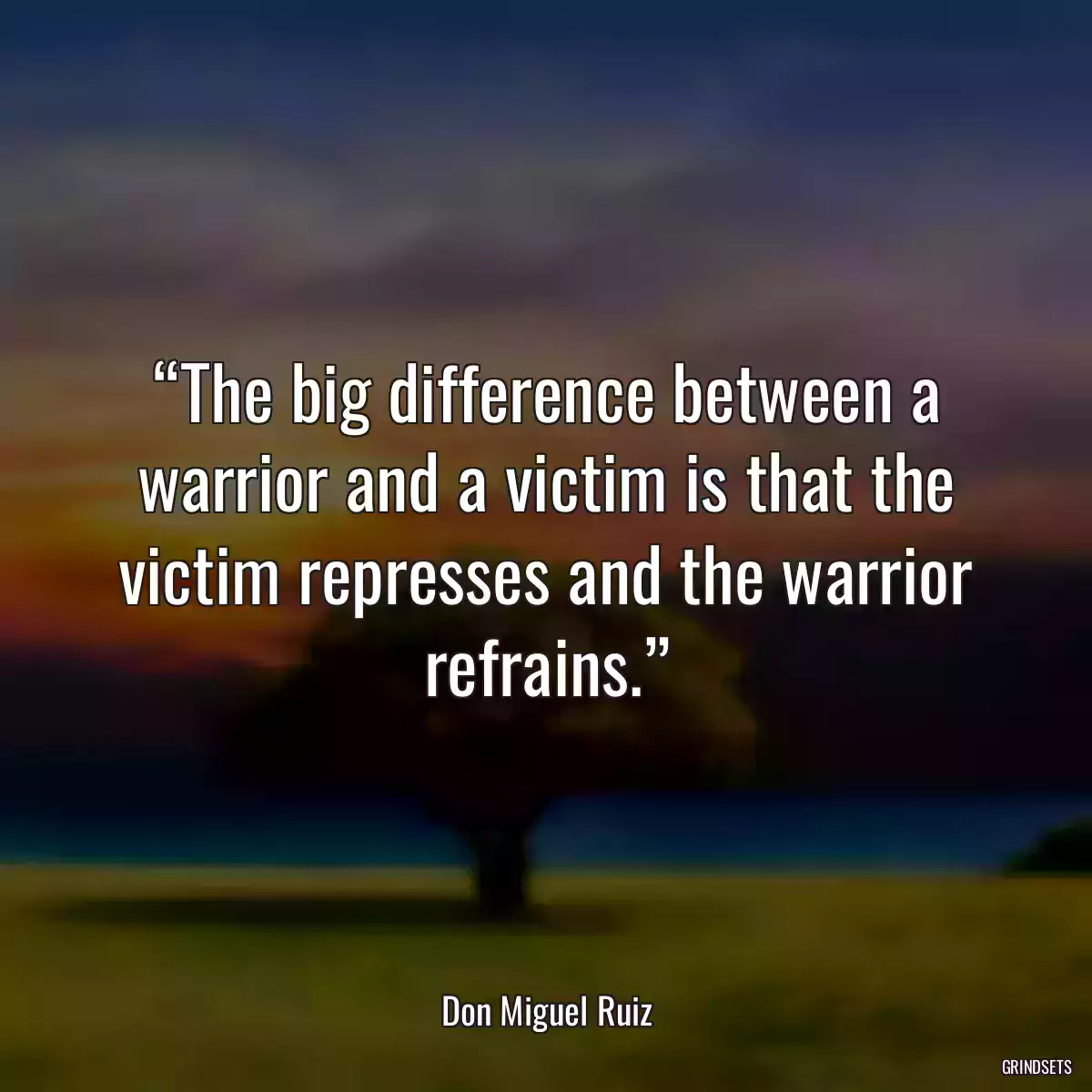 “The big difference between a warrior and a victim is that the victim represses and the warrior refrains.”