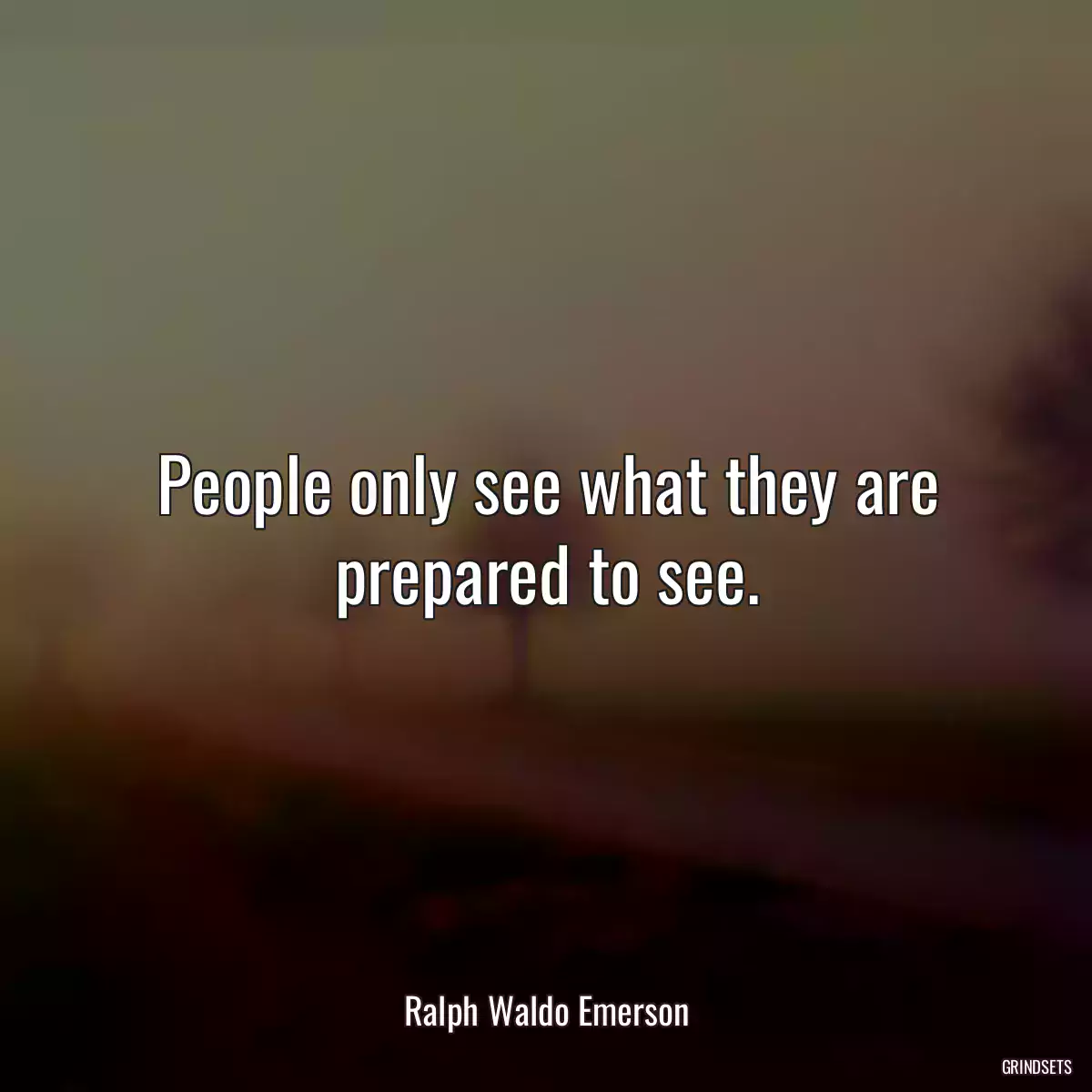 People only see what they are prepared to see.