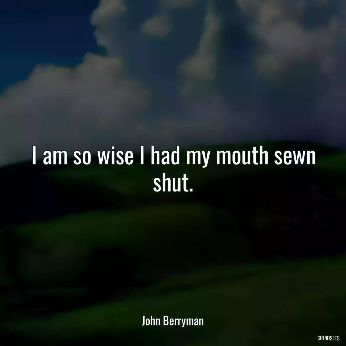 I am so wise I had my mouth sewn shut.