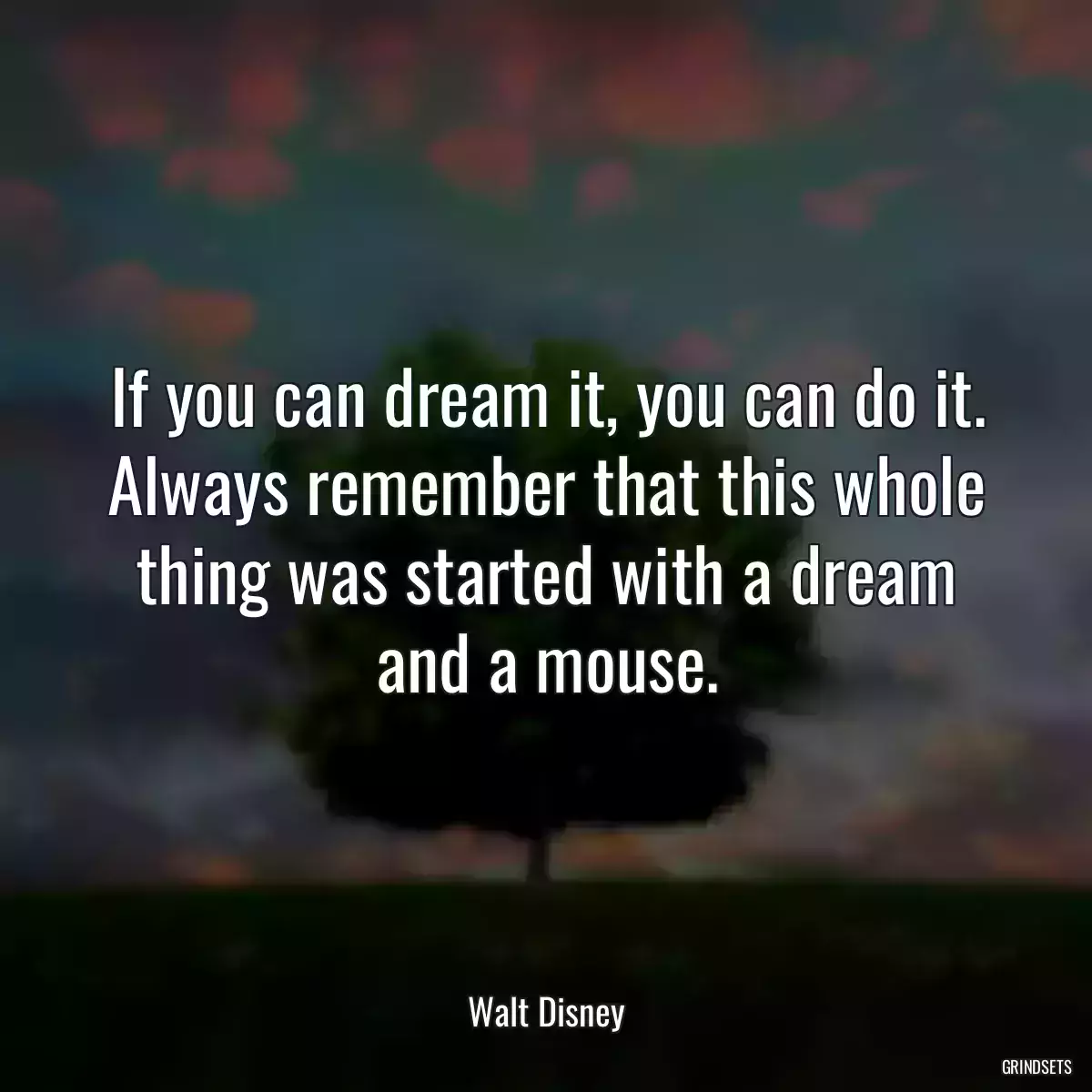 If you can dream it, you can do it. Always remember that this whole thing was started with a dream and a mouse.