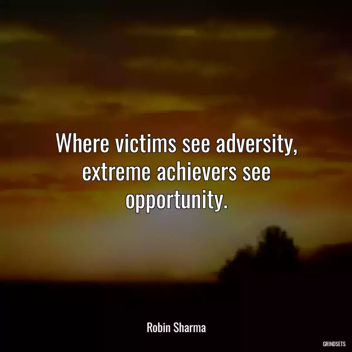 Where victims see adversity, extreme achievers see opportunity.