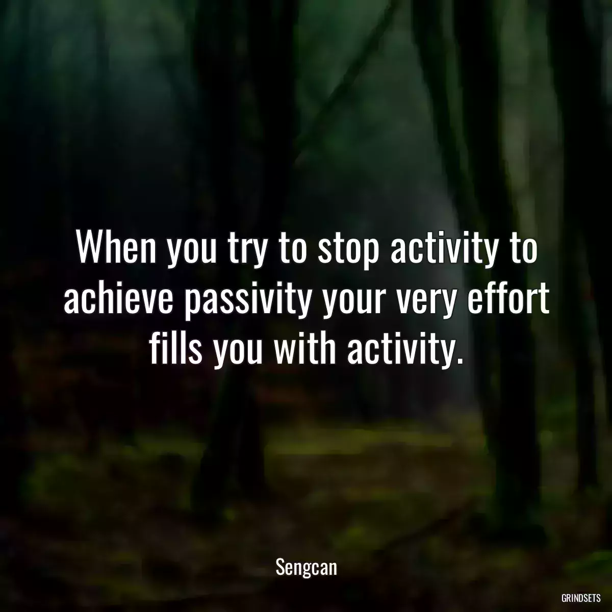 When you try to stop activity to achieve passivity your very effort fills you with activity.