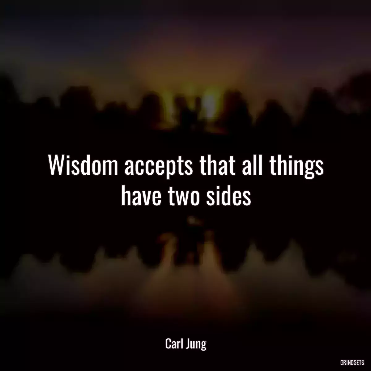 Wisdom accepts that all things have two sides