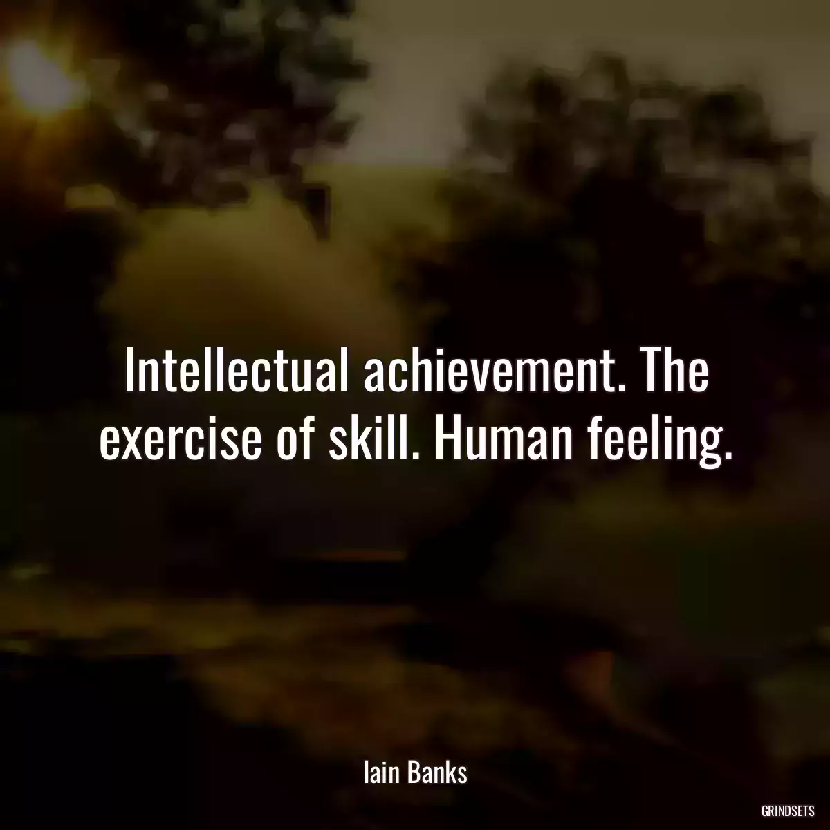 Intellectual achievement. The exercise of skill. Human feeling.