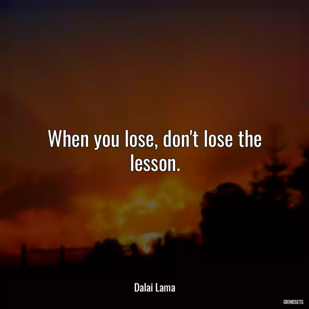 When you lose, don\'t lose the lesson.