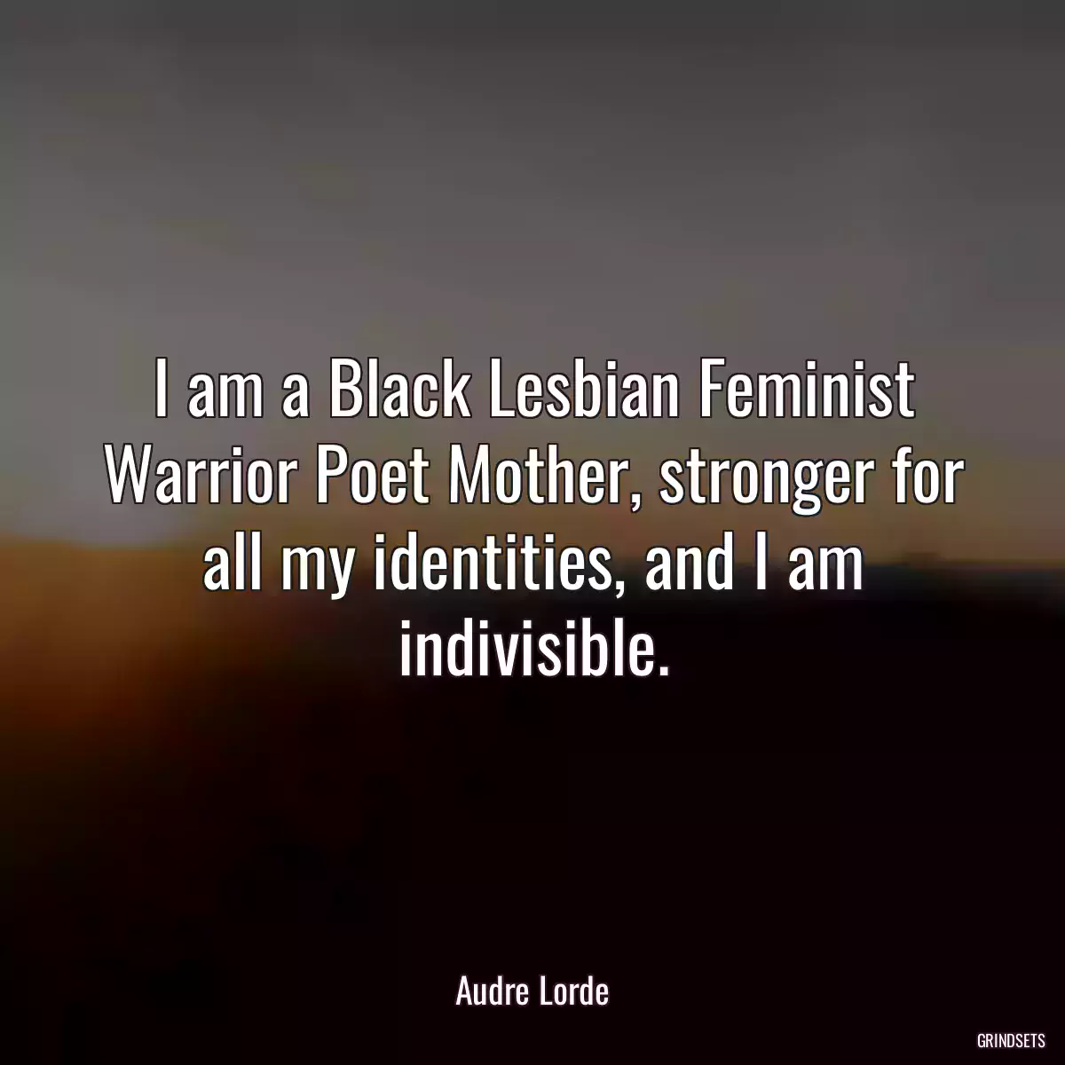 I am a Black Lesbian Feminist Warrior Poet Mother, stronger for all my identities, and I am indivisible.