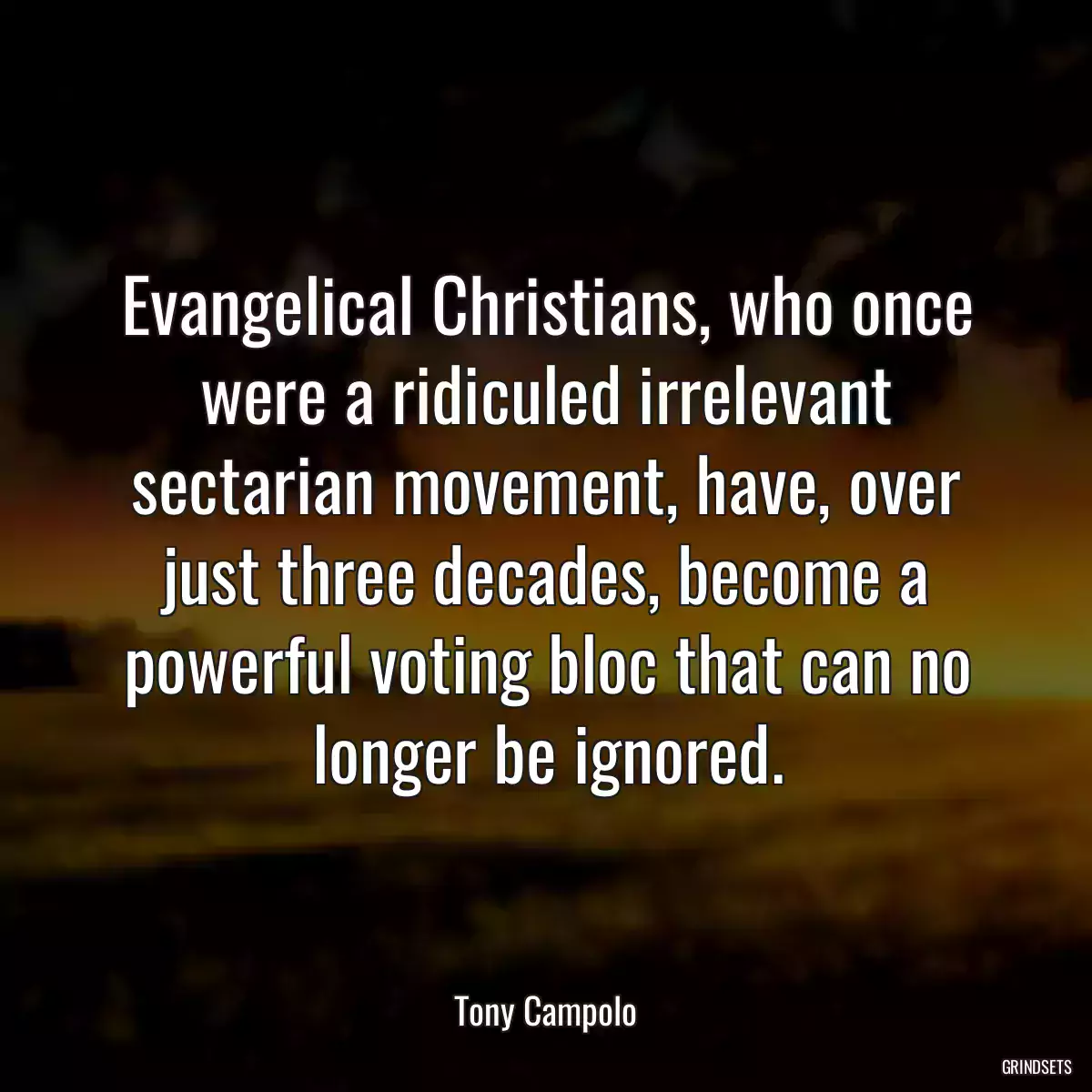 Evangelical Christians, who once were a ridiculed irrelevant sectarian movement, have, over just three decades, become a powerful voting bloc that can no longer be ignored.