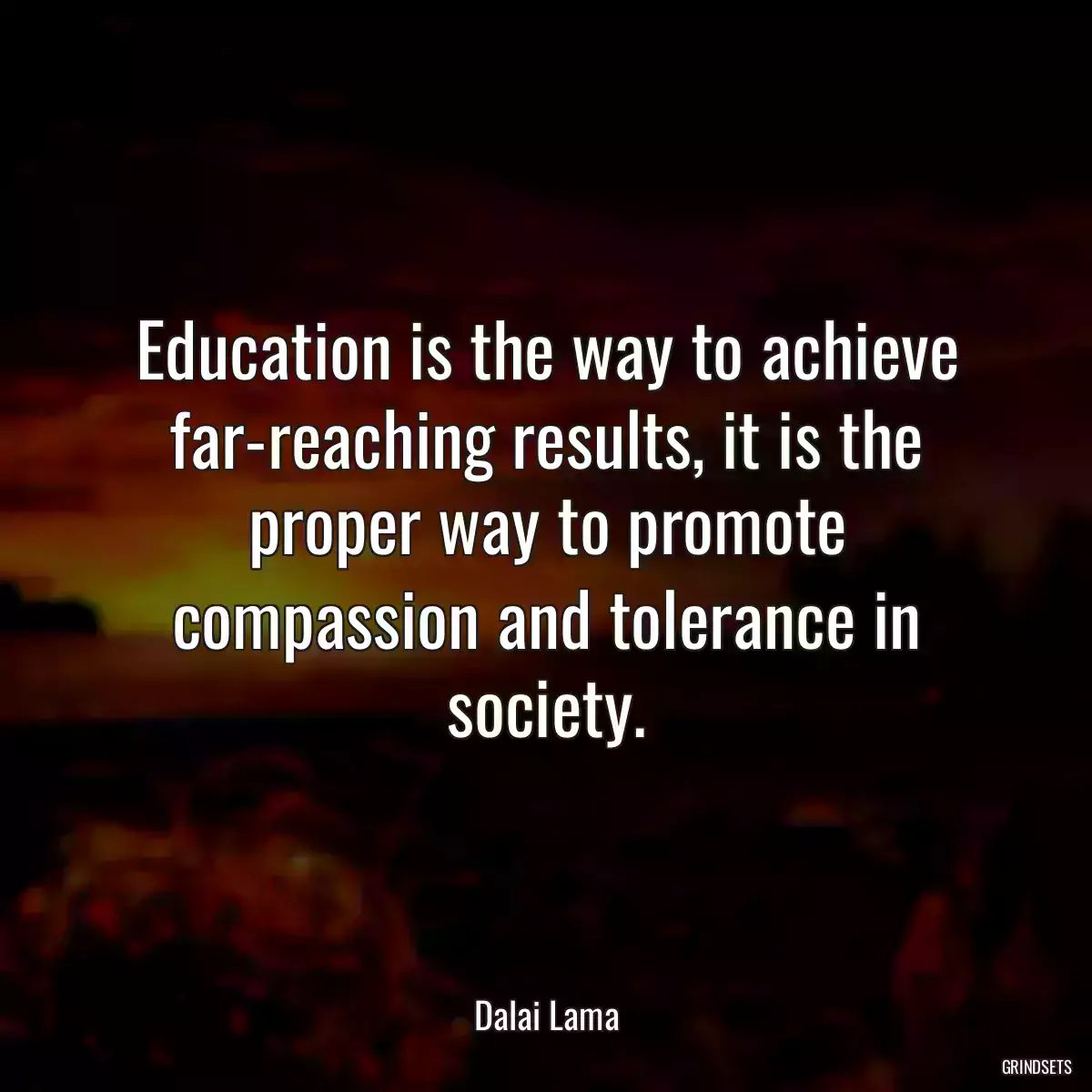 Education is the way to achieve far-reaching results, it is the proper way to promote compassion and tolerance in society.