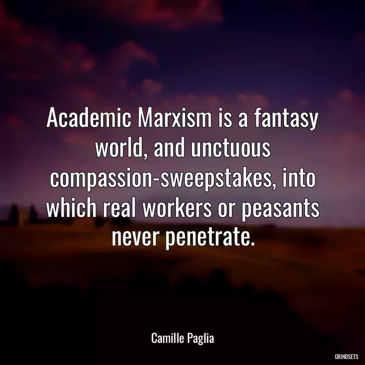 Academic Marxism is a fantasy world, and unctuous compassion-sweepstakes, into which real workers or peasants never penetrate.