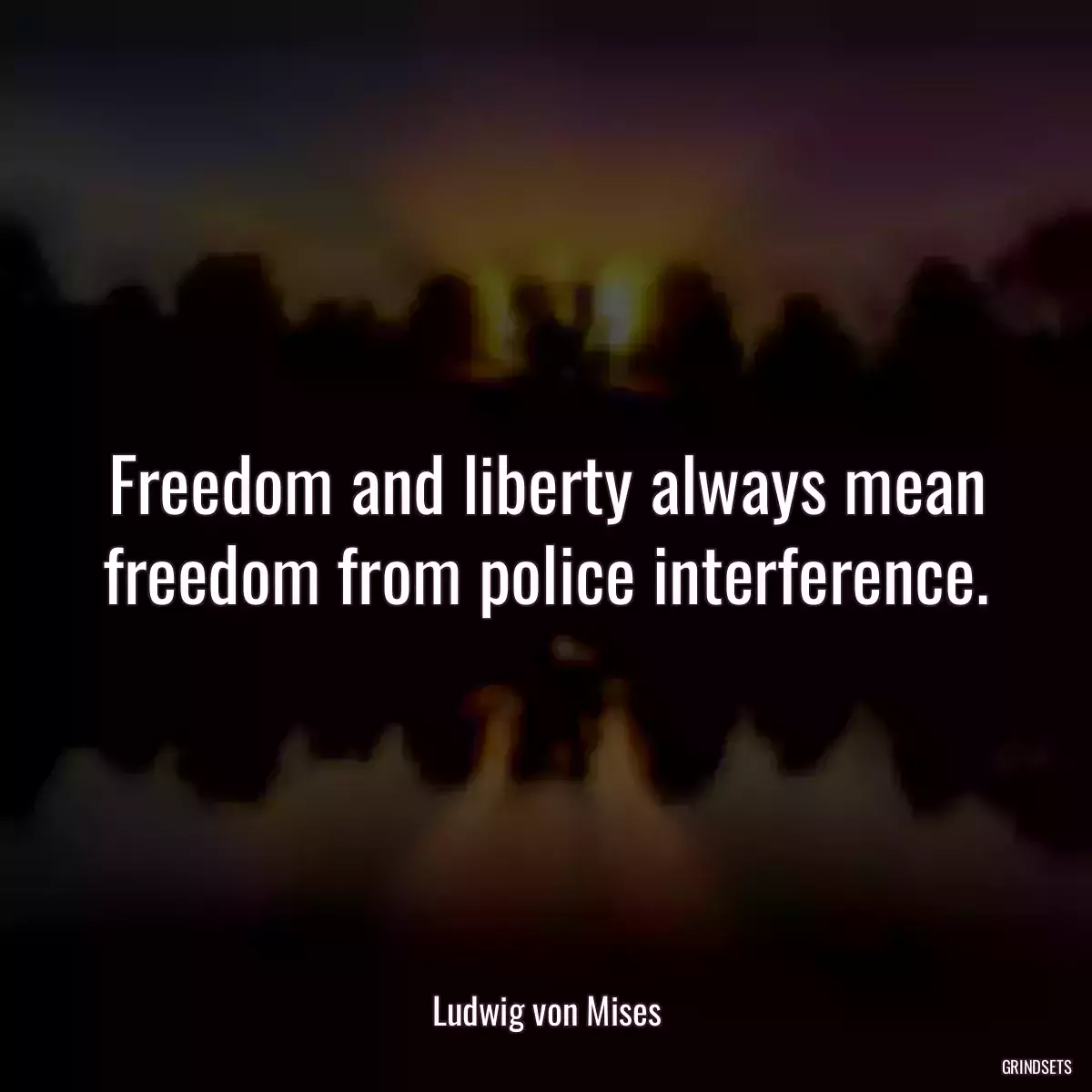 Freedom and liberty always mean freedom from police interference.