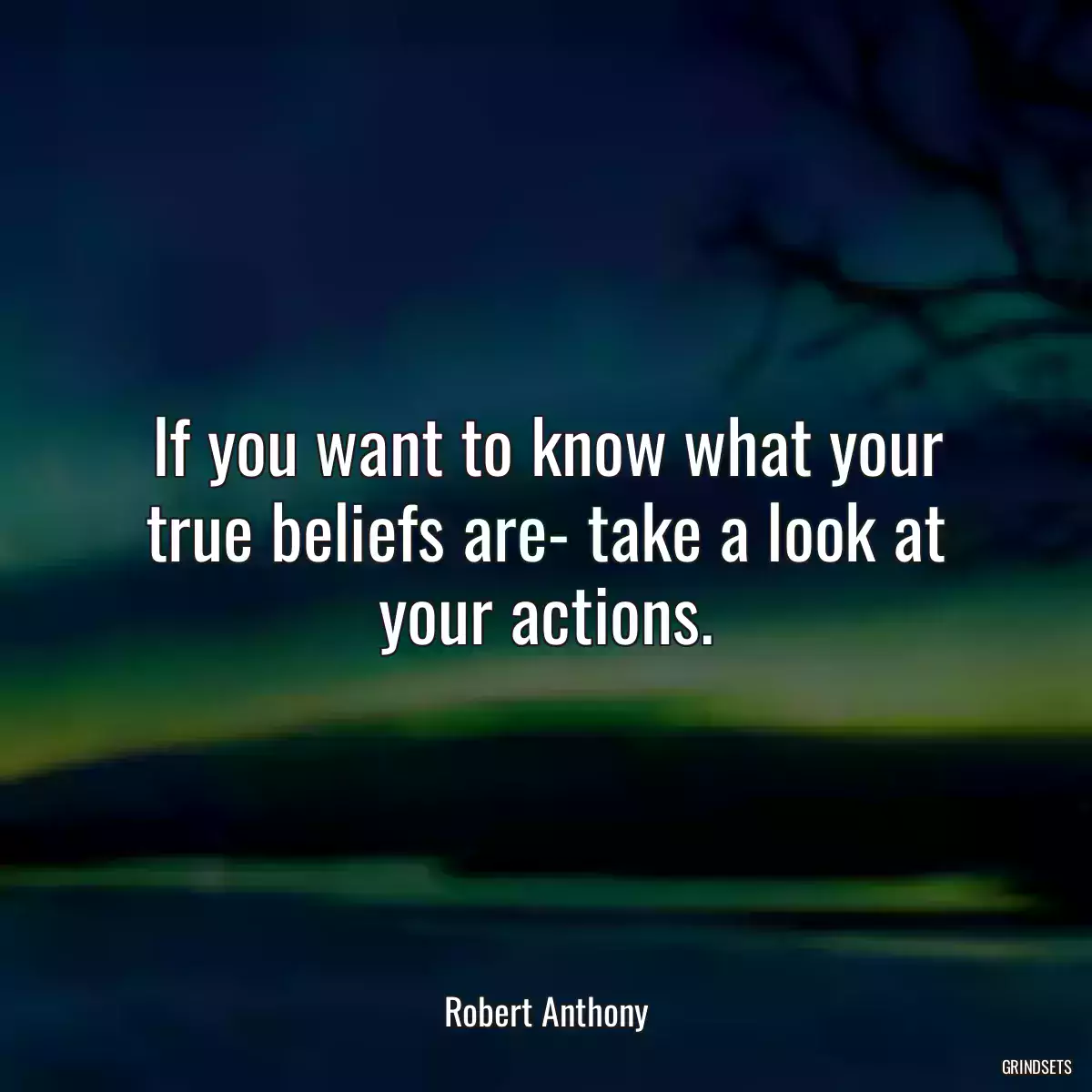 If you want to know what your true beliefs are- take a look at your actions.