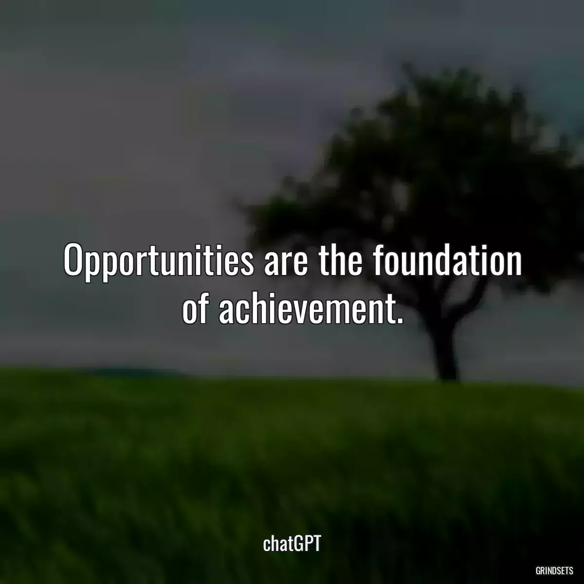 Opportunities are the foundation of achievement.
