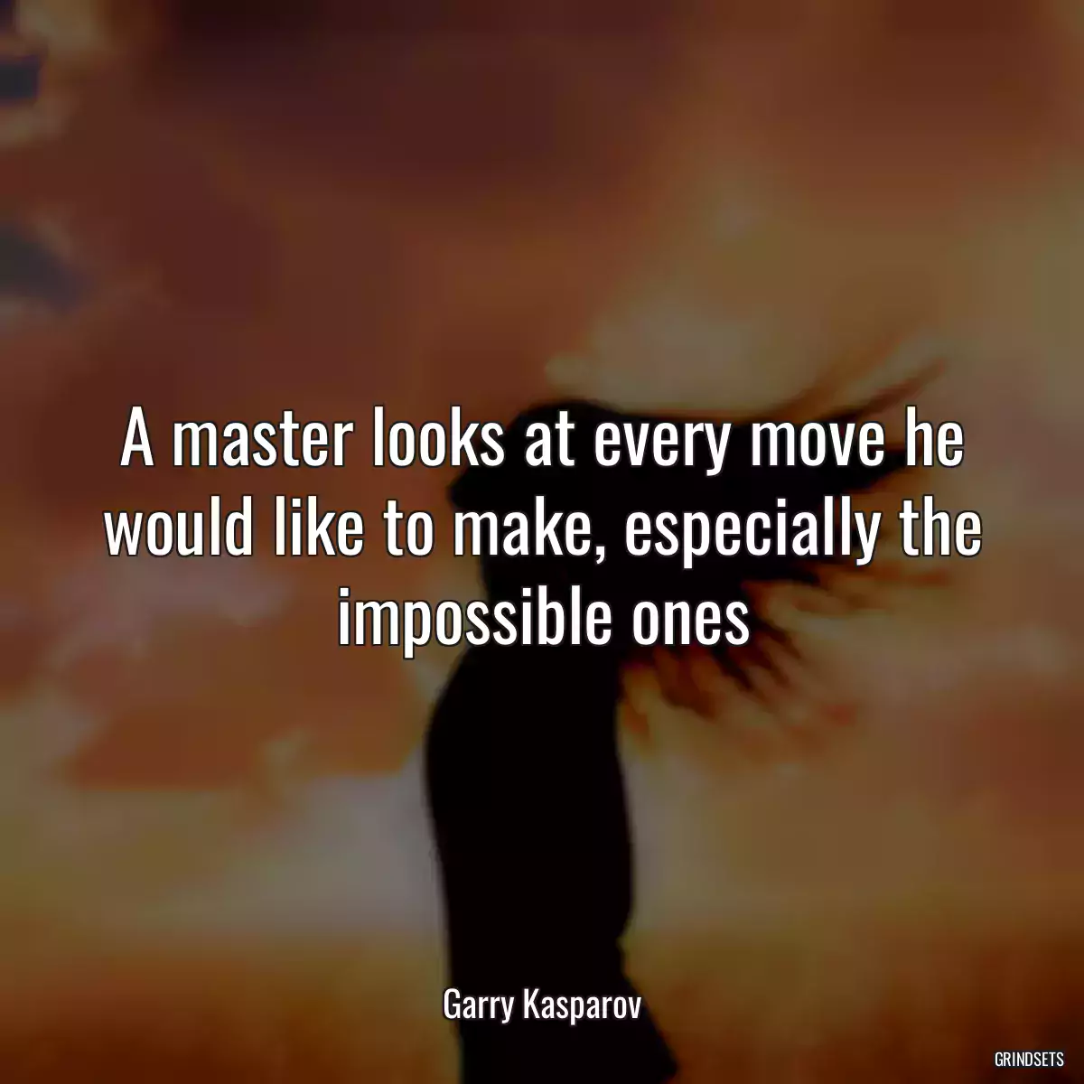 A master looks at every move he would like to make, especially the impossible ones