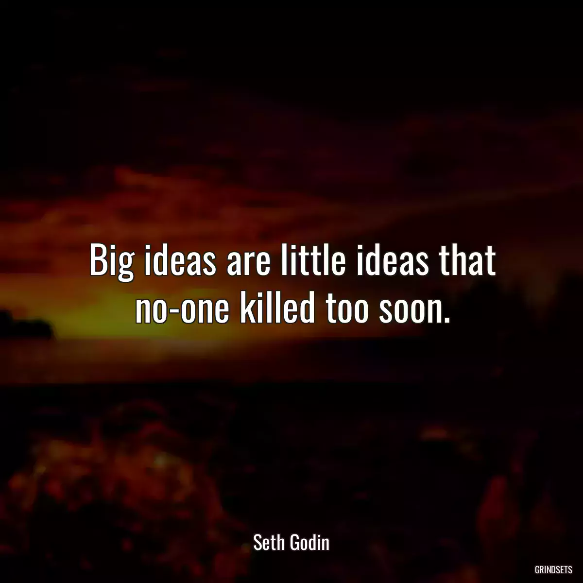 Big ideas are little ideas that no-one killed too soon.