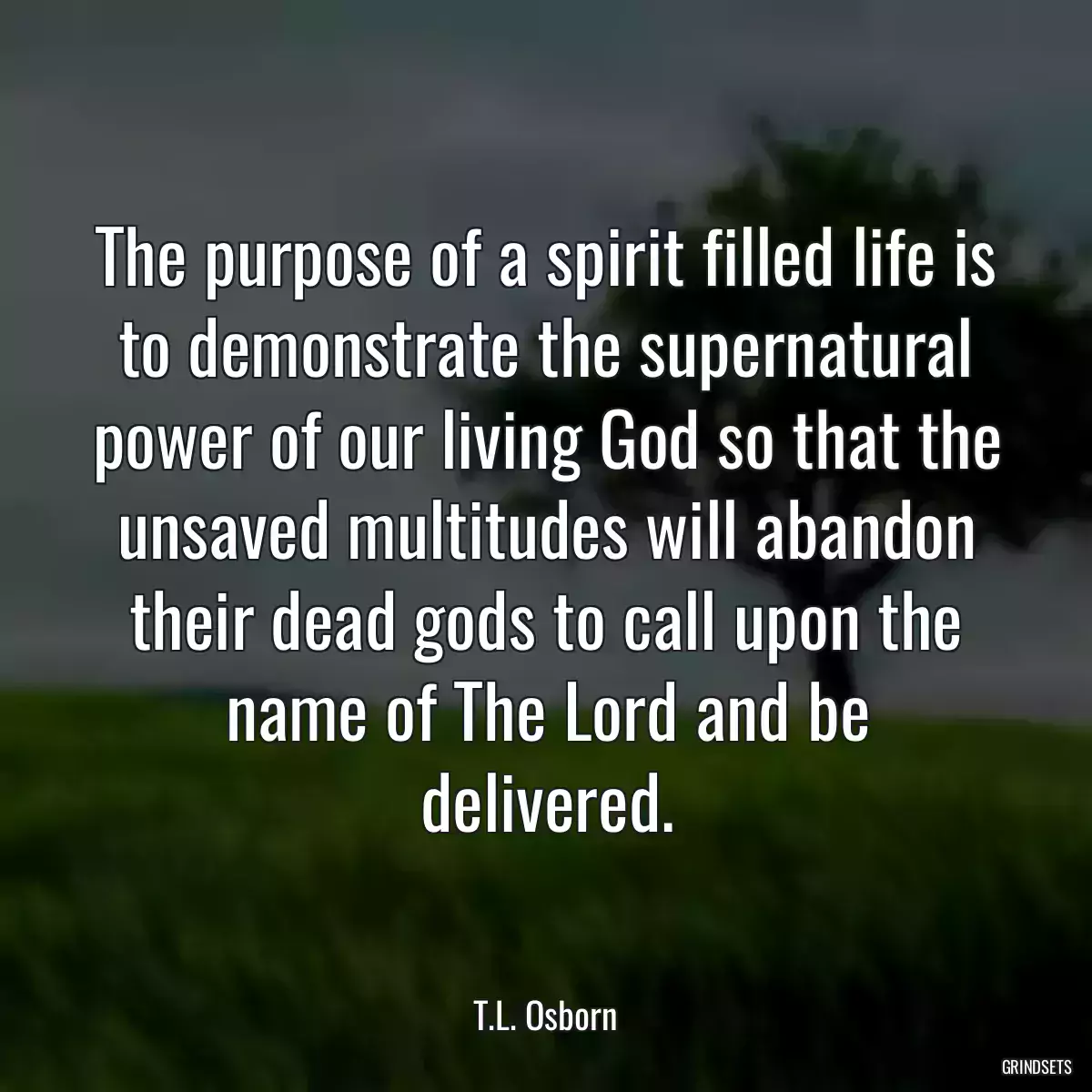 The purpose of a spirit filled life is to demonstrate the supernatural power of our living God so that the unsaved multitudes will abandon their dead gods to call upon the name of The Lord and be delivered.