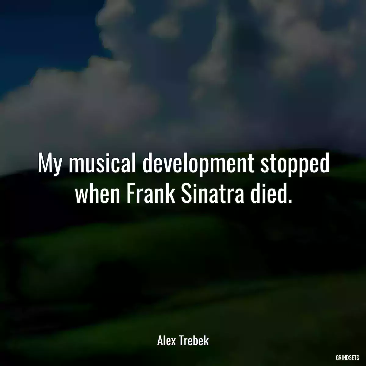 My musical development stopped when Frank Sinatra died.