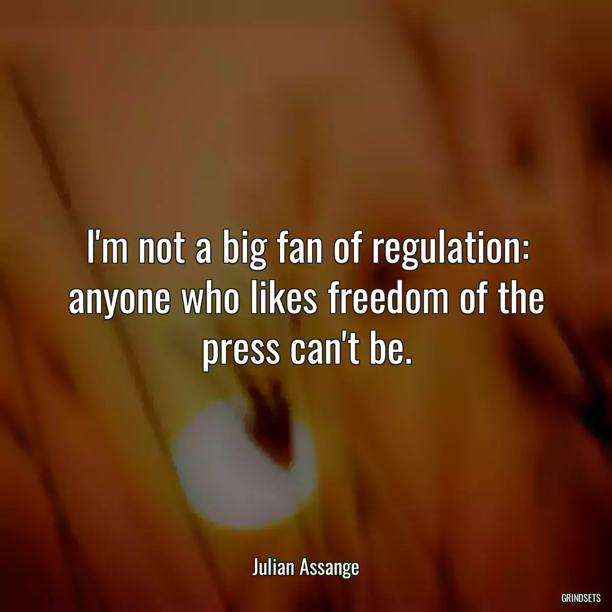 I\'m not a big fan of regulation: anyone who likes freedom of the press can\'t be.