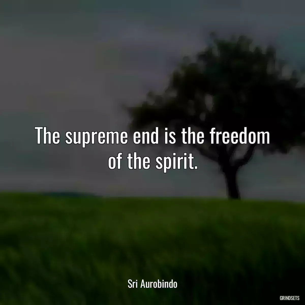 The supreme end is the freedom of the spirit.