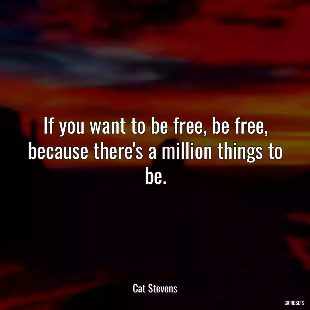 If you want to be free, be free, because there\'s a million things to be.