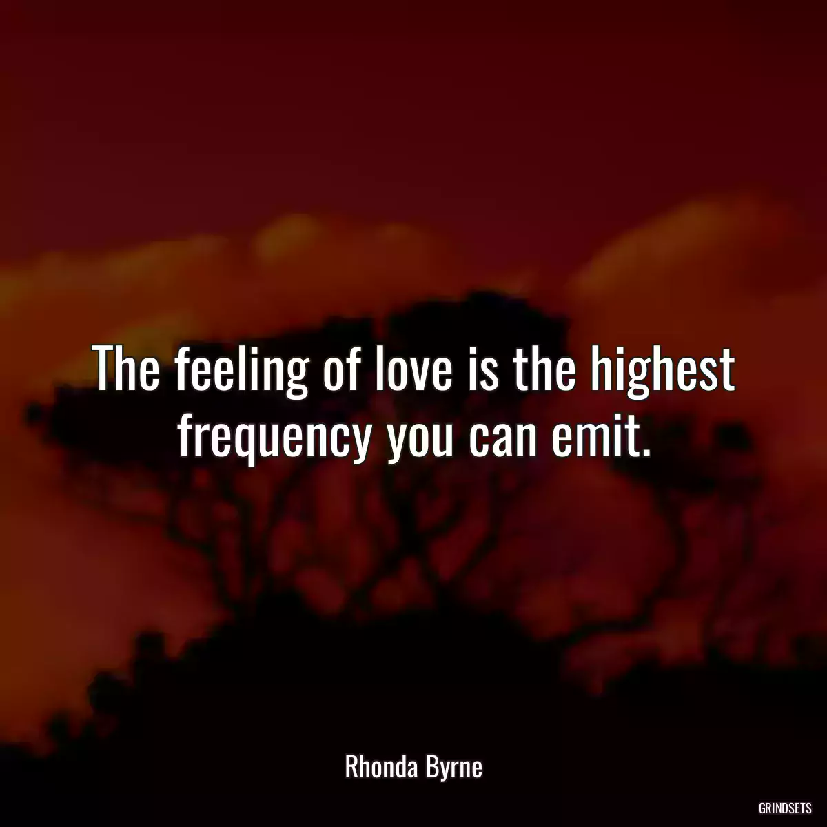 The feeling of love is the highest frequency you can emit.