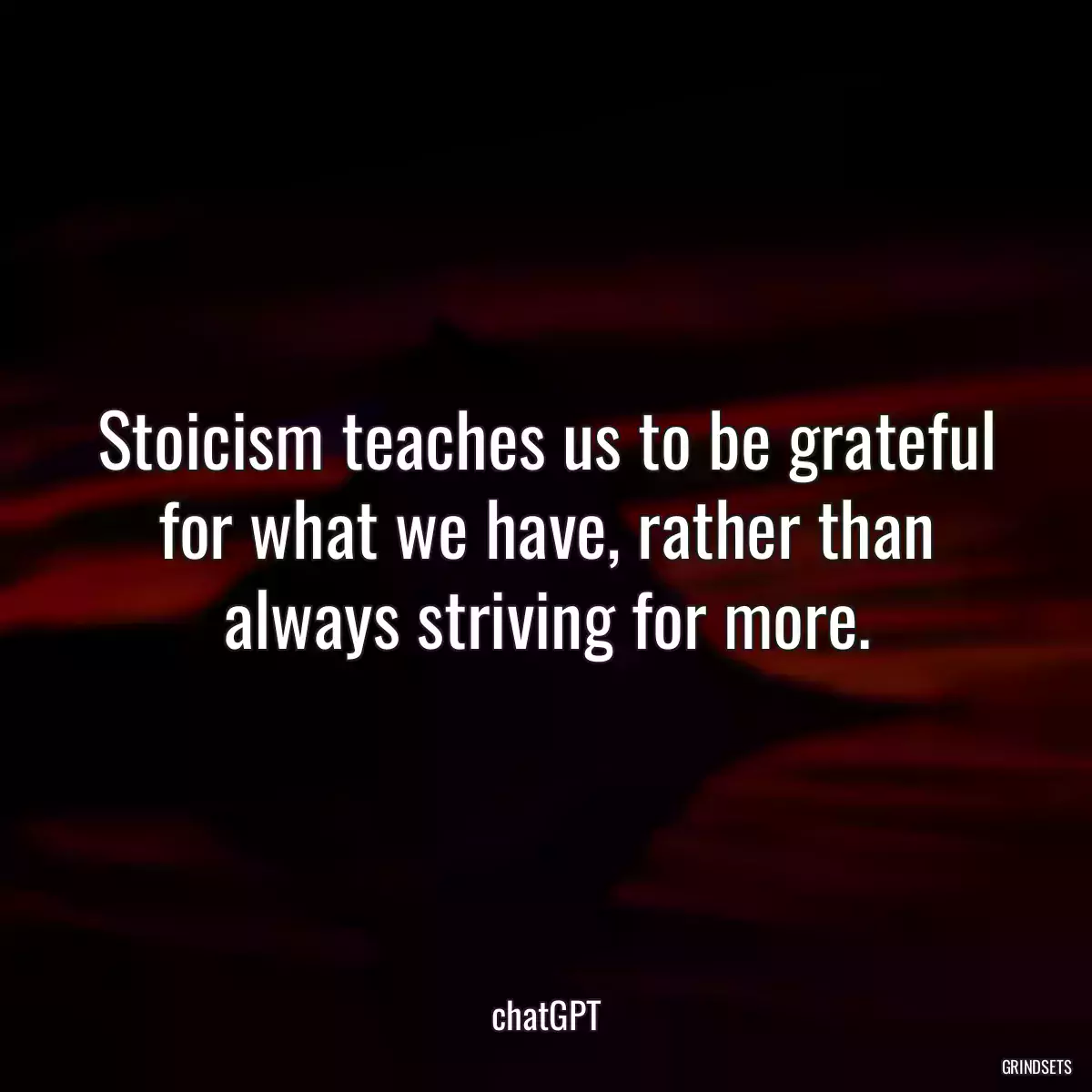 Stoicism teaches us to be grateful for what we have, rather than always striving for more.