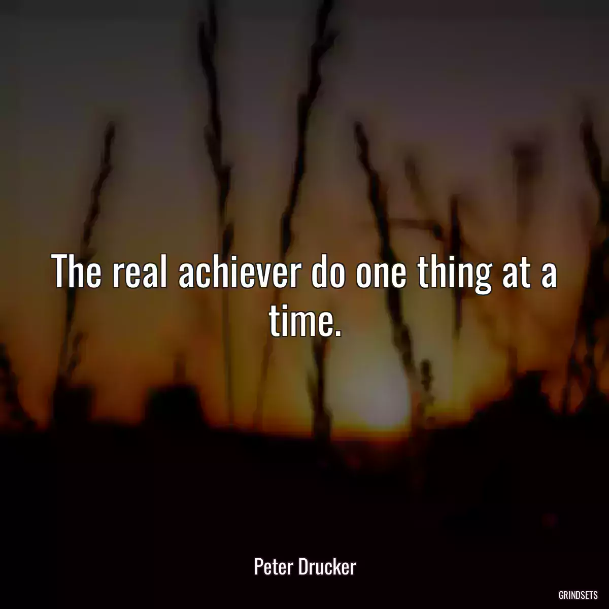 The real achiever do one thing at a time.