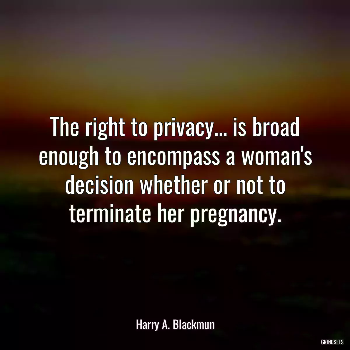 The right to privacy... is broad enough to encompass a woman\'s decision whether or not to terminate her pregnancy.