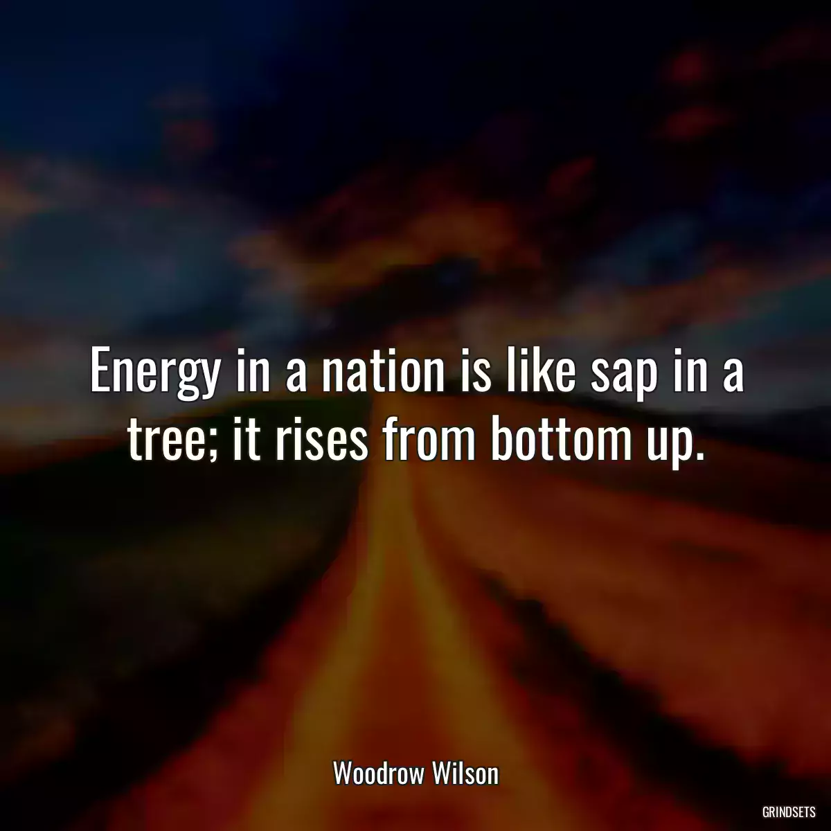 Energy in a nation is like sap in a tree; it rises from bottom up.