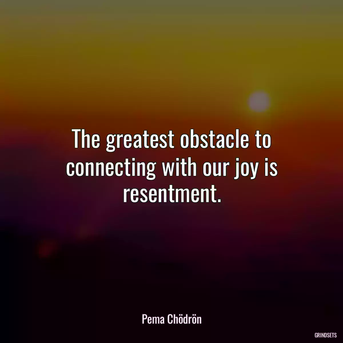 The greatest obstacle to connecting with our joy is resentment.