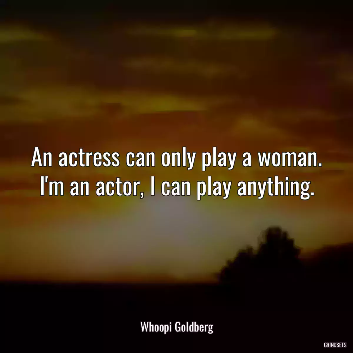 An actress can only play a woman. I\'m an actor, I can play anything.