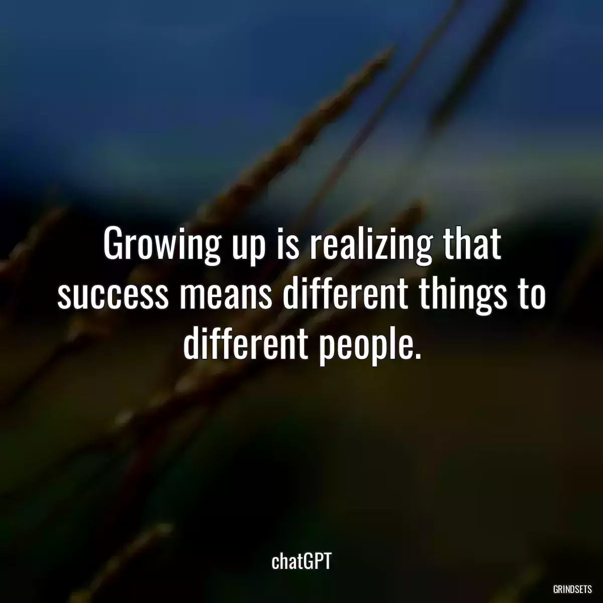 Growing up is realizing that success means different things to different people.