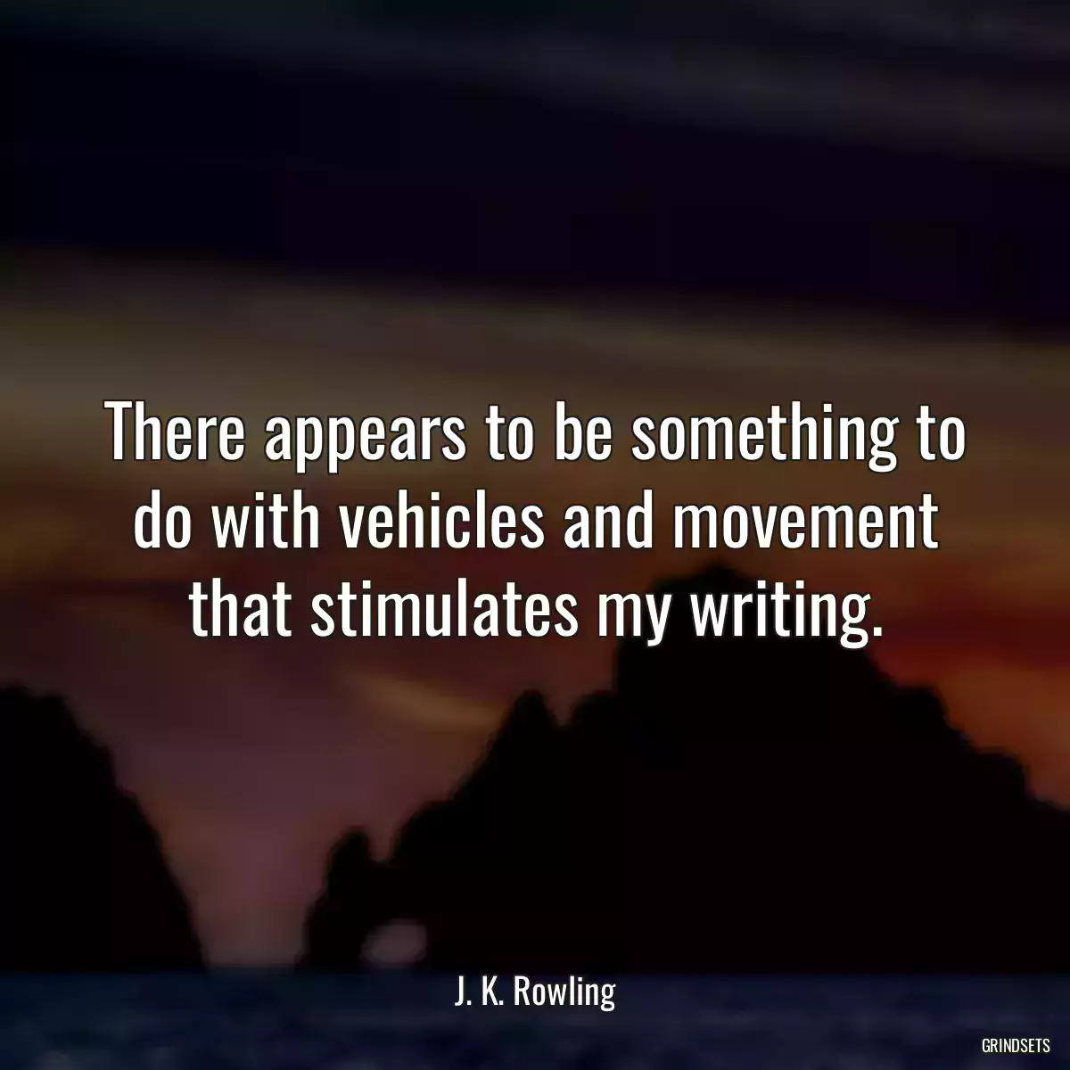 There appears to be something to do with vehicles and movement that stimulates my writing.