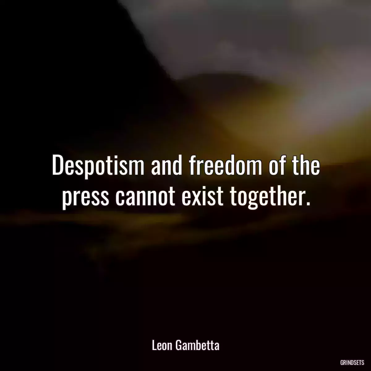 Despotism and freedom of the press cannot exist together.