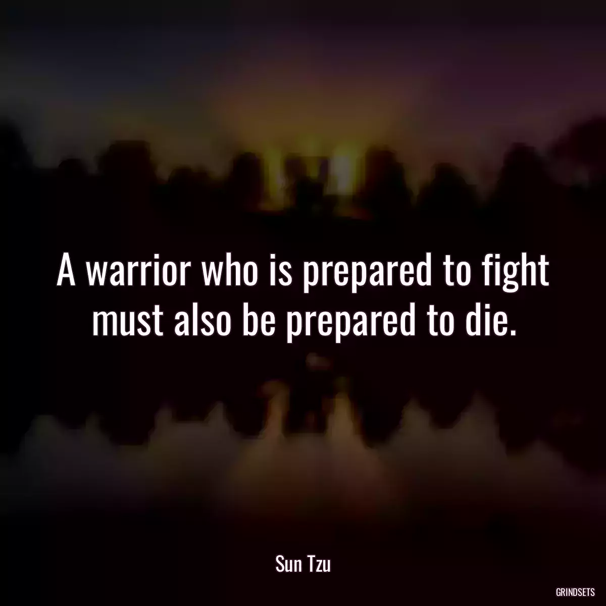 A warrior who is prepared to fight must also be prepared to die.