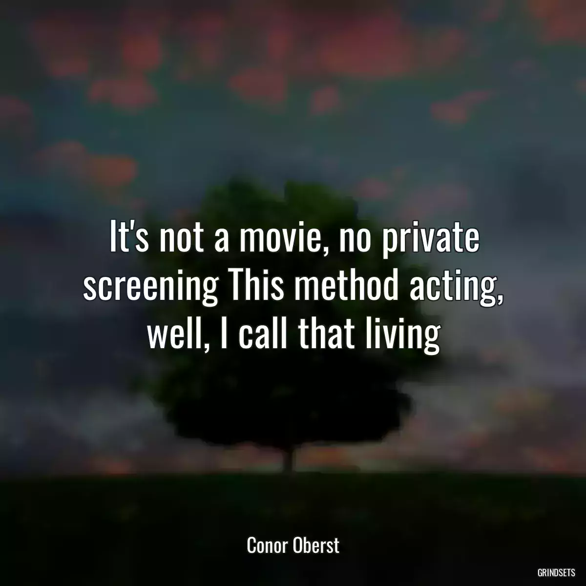 It\'s not a movie, no private screening This method acting, well, I call that living