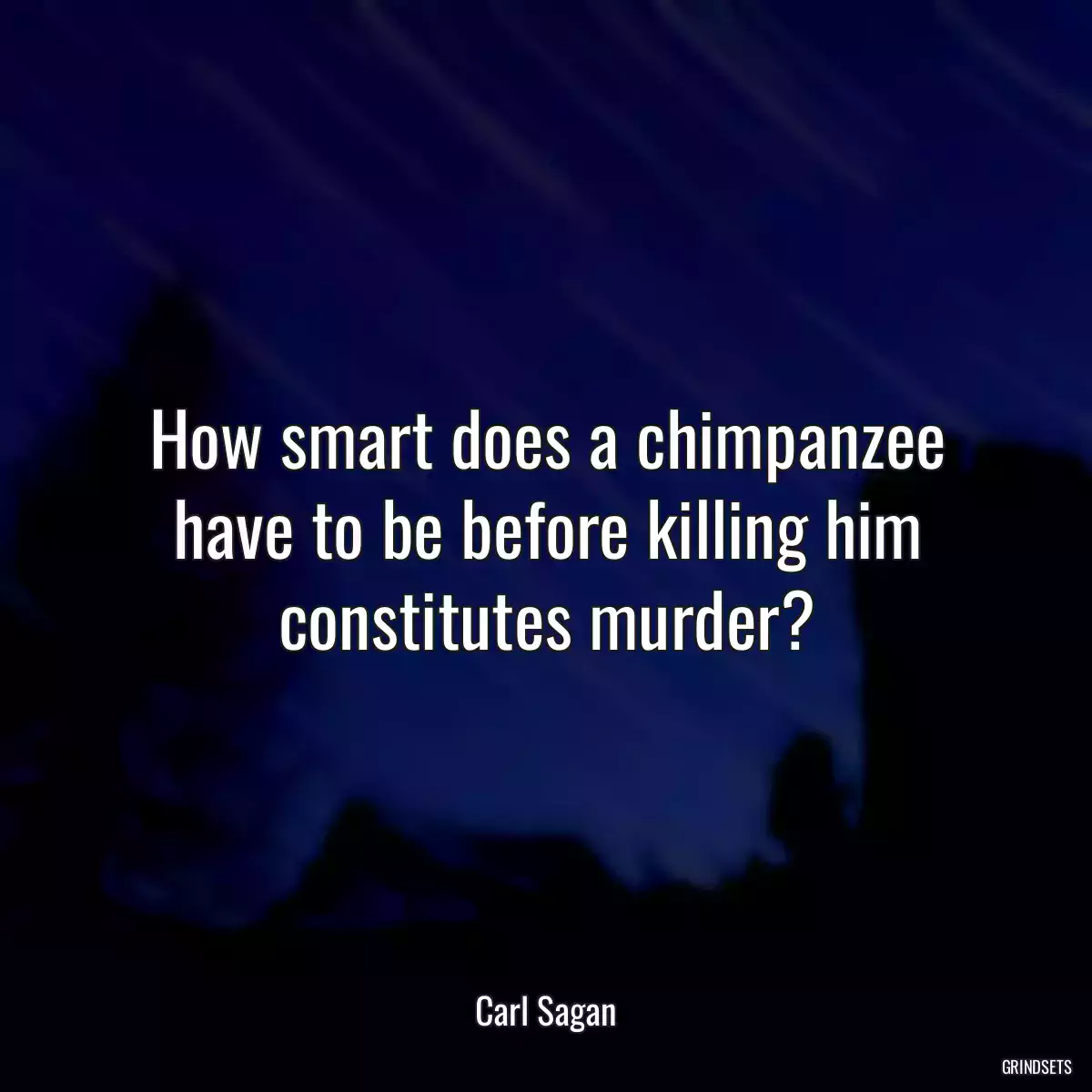 How smart does a chimpanzee have to be before killing him constitutes murder?