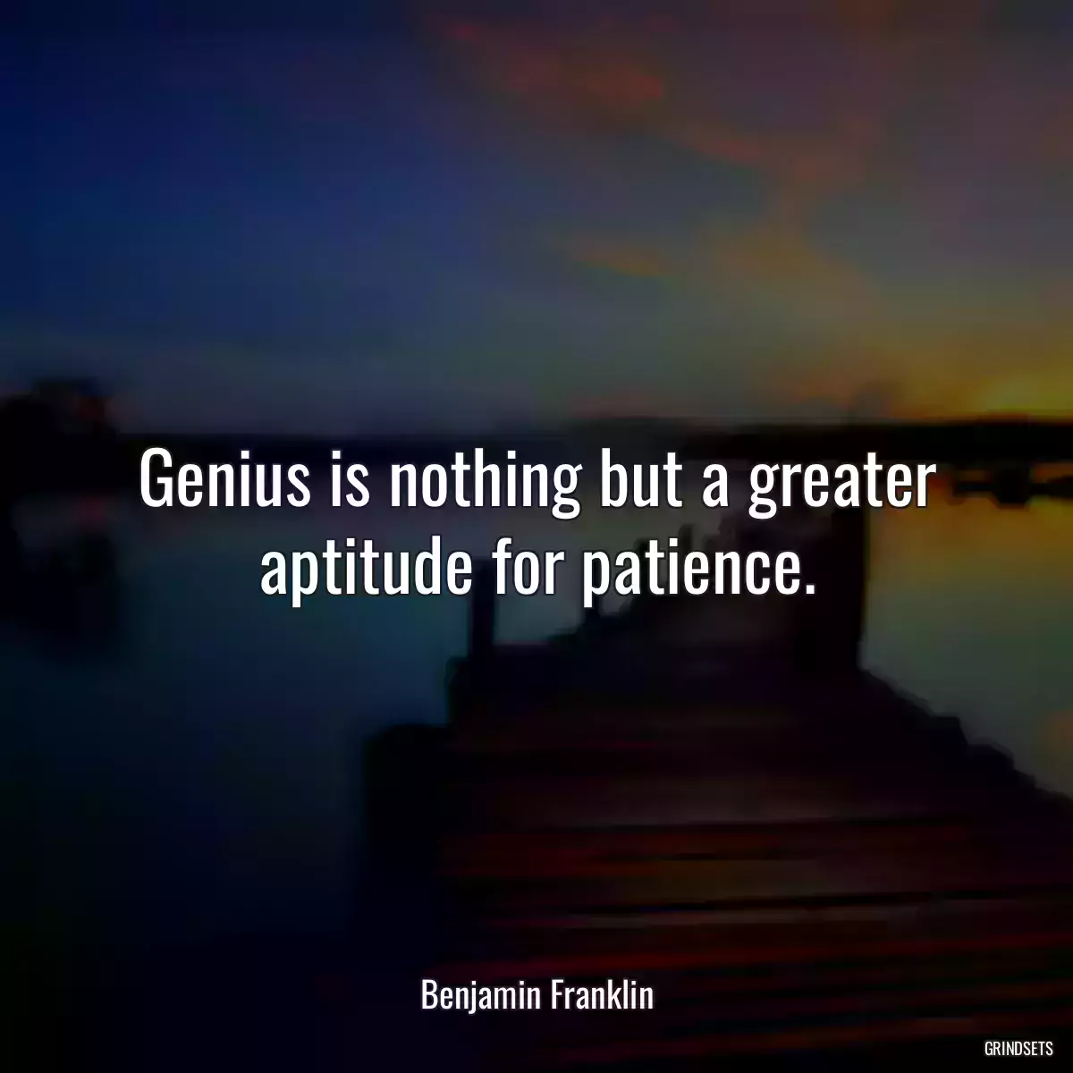 Genius is nothing but a greater aptitude for patience.