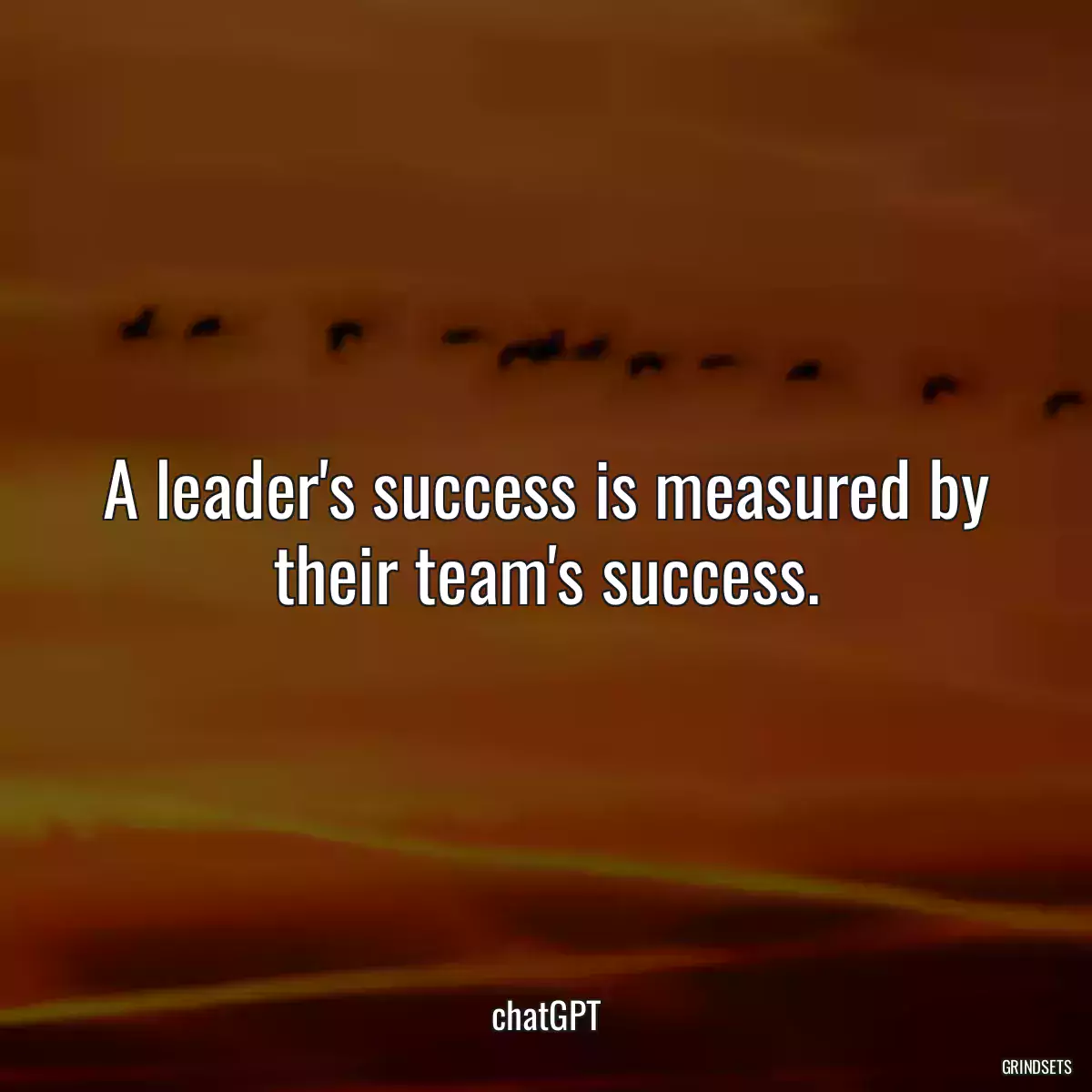 A leader\'s success is measured by their team\'s success.