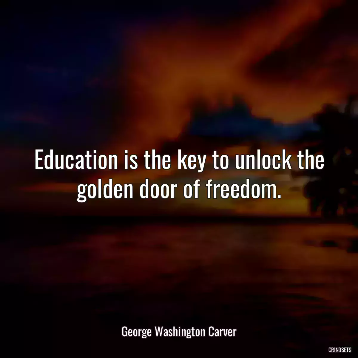 Education is the key to unlock the golden door of freedom.