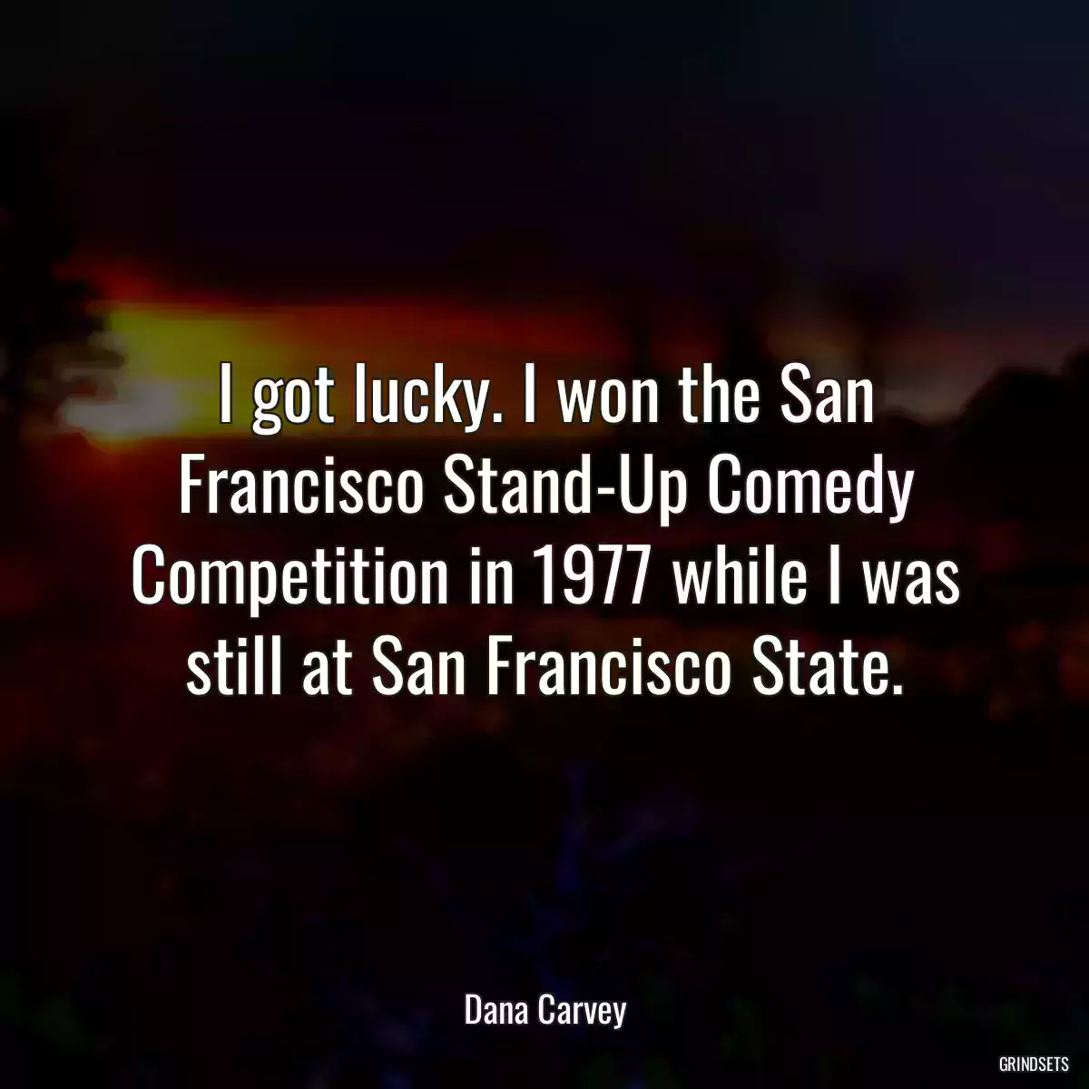 I got lucky. I won the San Francisco Stand-Up Comedy Competition in 1977 while I was still at San Francisco State.