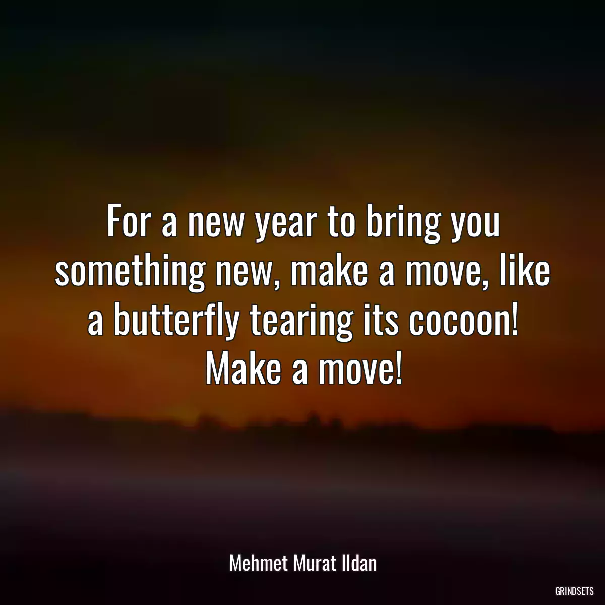 For a new year to bring you something new, make a move, like a butterfly tearing its cocoon! Make a move!