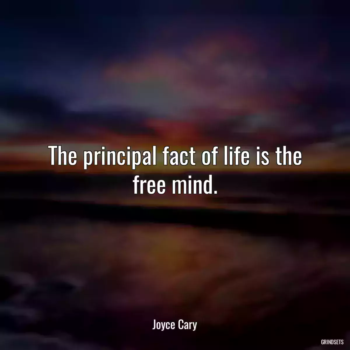 The principal fact of life is the free mind.